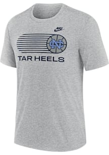 Nike North Carolina Tar Heels Grey Triblend Basketball Short Sleeve Fashion T Shirt