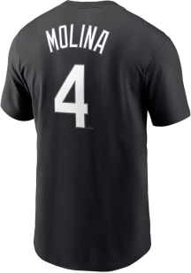 Yadier Molina St Louis Cardinals Black Refresh Name Number Short Sleeve Player T Shirt