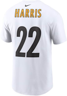 Najee Harris Pittsburgh Steelers White Name Number Short Sleeve Player T Shirt