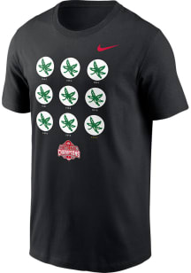 Ohio State Buckeyes Black Nike 2024 Football National Champions Helmet Sticker Short Sleeve T Sh..