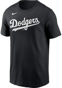 Nike Los Angeles Dodgers Black Wordmark Short Sleeve T Shirt