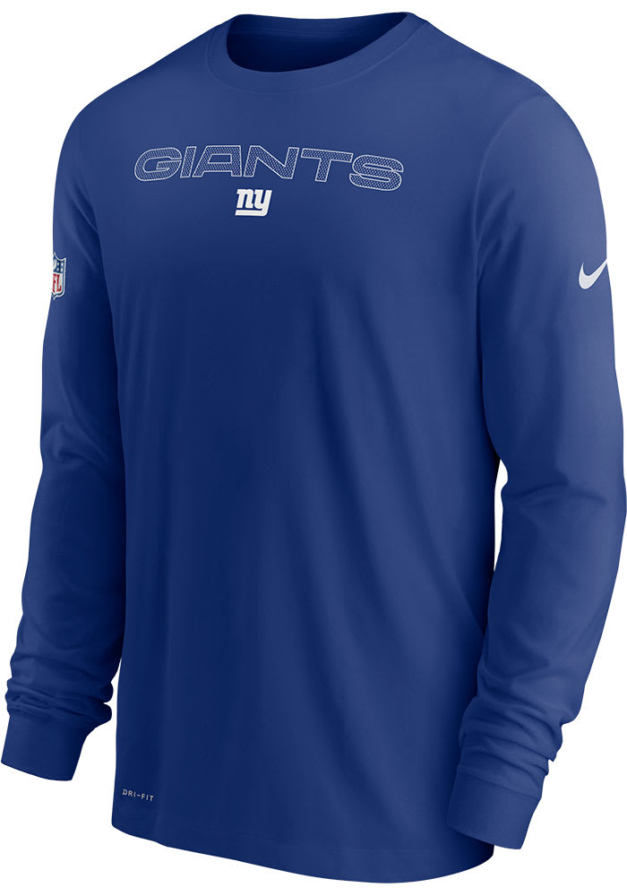 Nike New York Giants Blue DFCT TEAM ISSUE Long Sleeve T Shirt