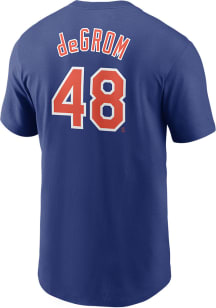 Jacob DeGrom New York Mets Blue Name And Number Short Sleeve Player T Shirt