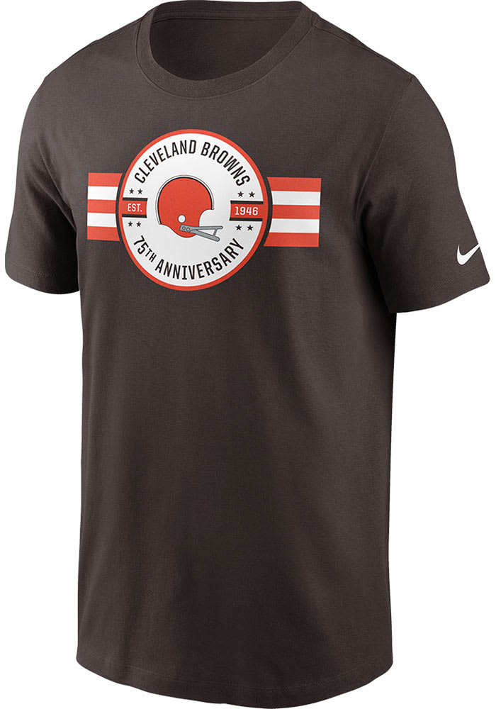 Nike Cleveland Browns Brown 75th Anniversary Circle Short Sleeve T Shirt