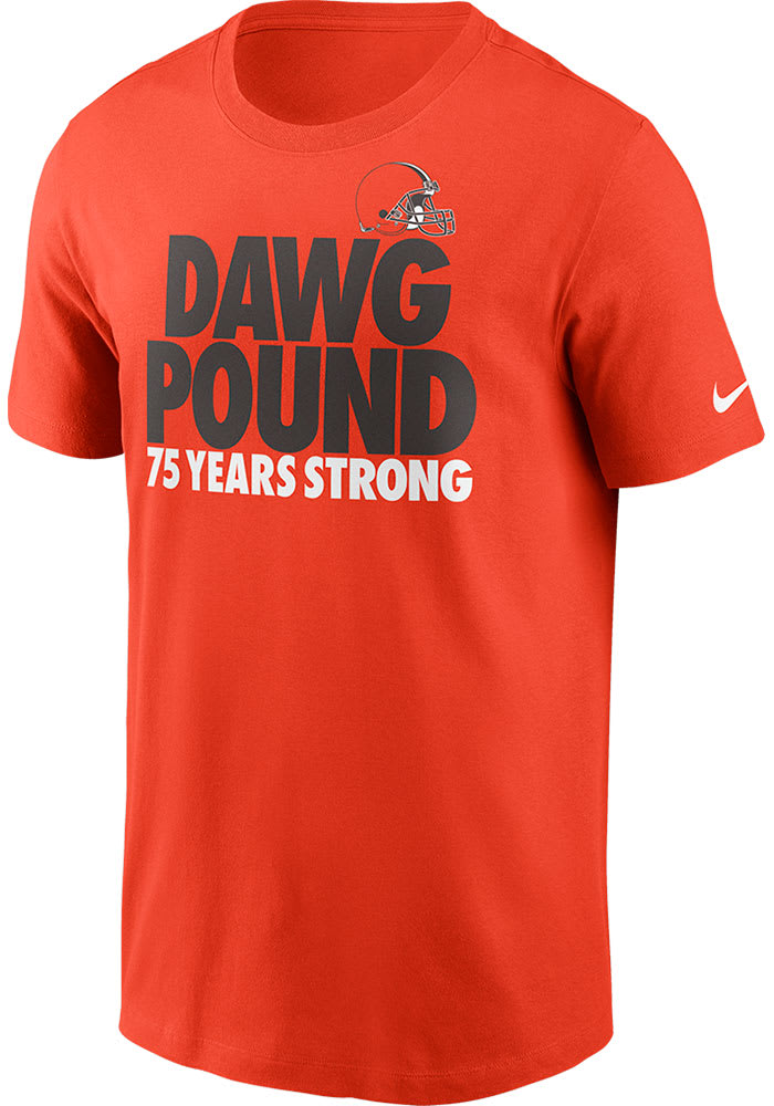 Nike Cleveland Browns Orange 75th Anniversary Dawg Pound Short Sleeve T Shirt