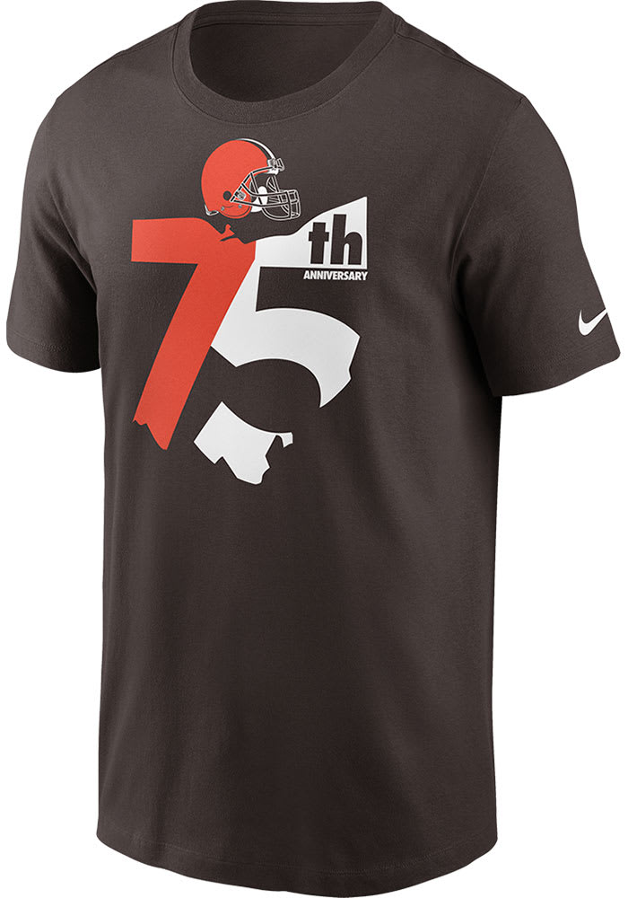 Nike Cleveland Browns Brown 75th Anniversary Short Sleeve T Shirt