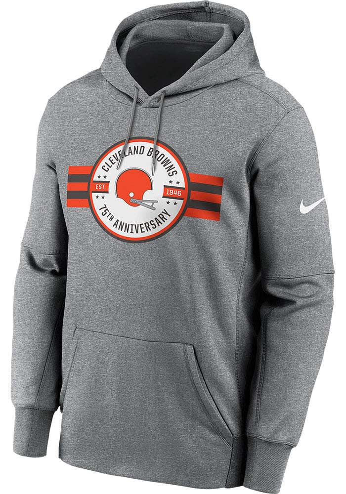 Nike Cleveland Browns Mens Grey 75th Anniversary Therma Hood