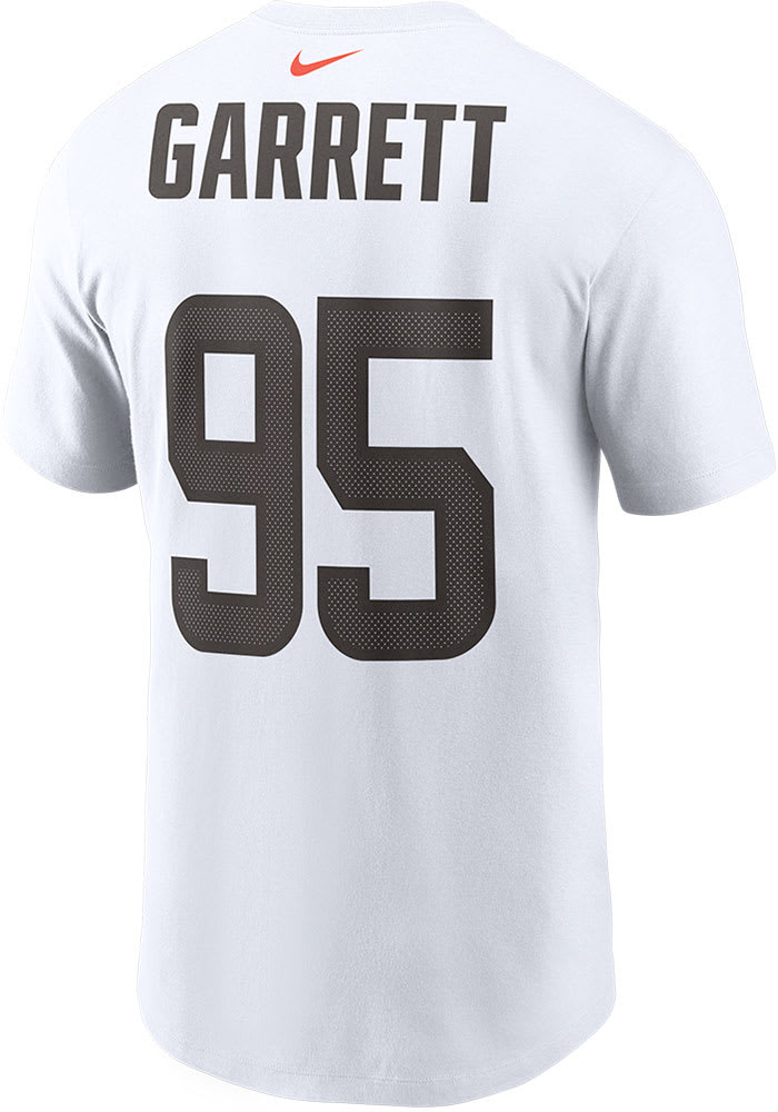 Myles Garrett Cleveland Browns White Name Number Short Sleeve Player T Shirt