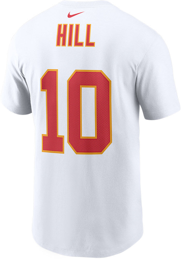 Tyreek Hill Kansas City Chiefs White Name Number Short Sleeve Player T Shirt
