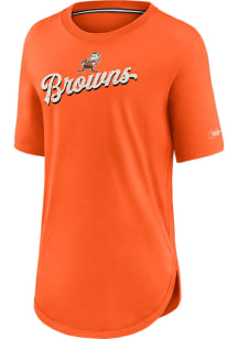 Brownie  Nike Cleveland Browns Womens Orange Weekend Short Sleeve T-Shirt