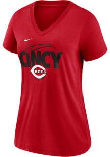 Nike Cincinnati Reds Womens Red Local Short Sleeve T-Shirt