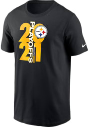 Nike Pittsburgh Steelers Black Playoff Participant Short Sleeve T Shirt