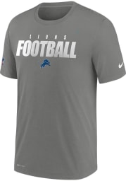 Nike Detroit Lions Grey Dri-Fit Cotton Short Sleeve T Shirt
