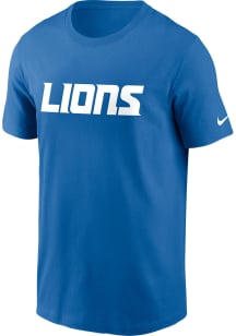 Nike Detroit Lions Blue Wordmark Short Sleeve T Shirt