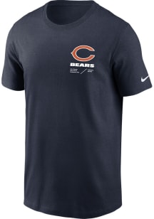 Nike Chicago Bears Navy Blue TEAM ISSUE Short Sleeve T Shirt