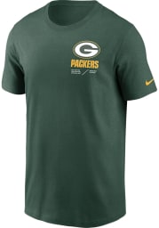Nike Green Bay Packers Green TEAM ISSUE Short Sleeve T Shirt