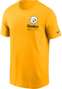 Nike Pittsburgh Steelers Gold TEAM ISSUE Short Sleeve T Shirt