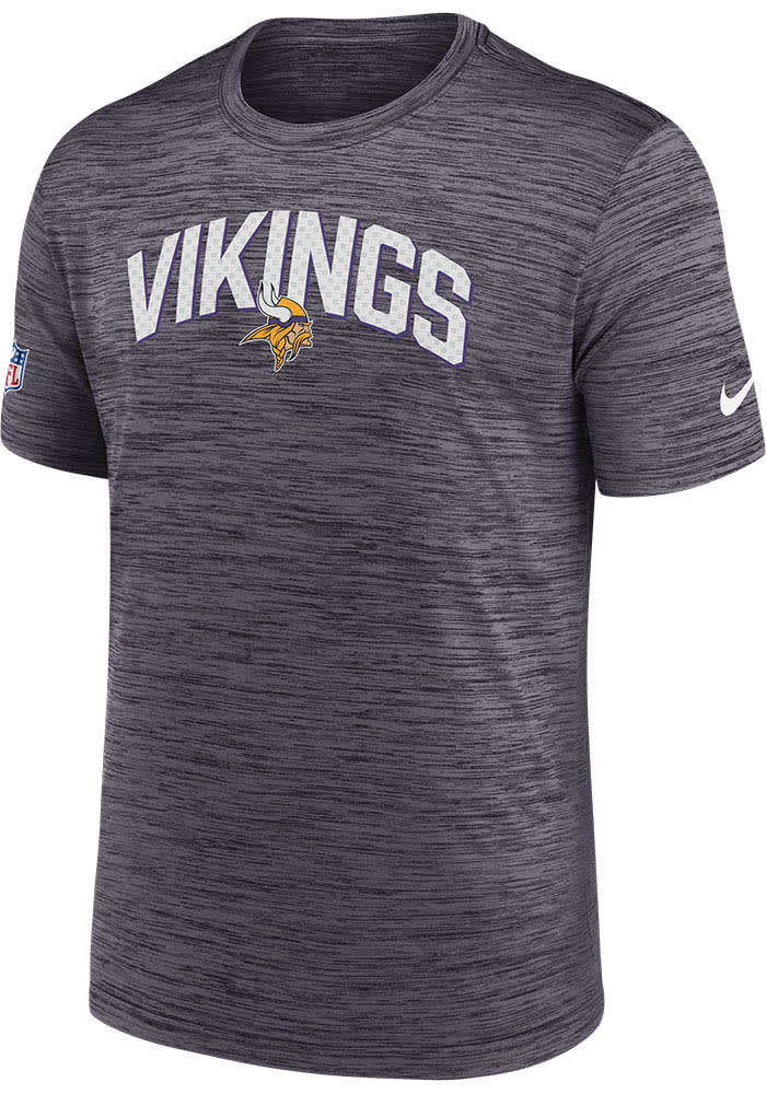 Nike Minnesota Vikings Charcoal SIDELINE VELOCITY Short Sleeve T Shirt