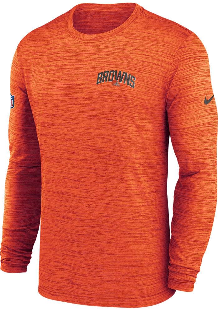 Nike Cleveland Browns Orange SIDELINE VELOCITY Long Sleeve T-Shirt
