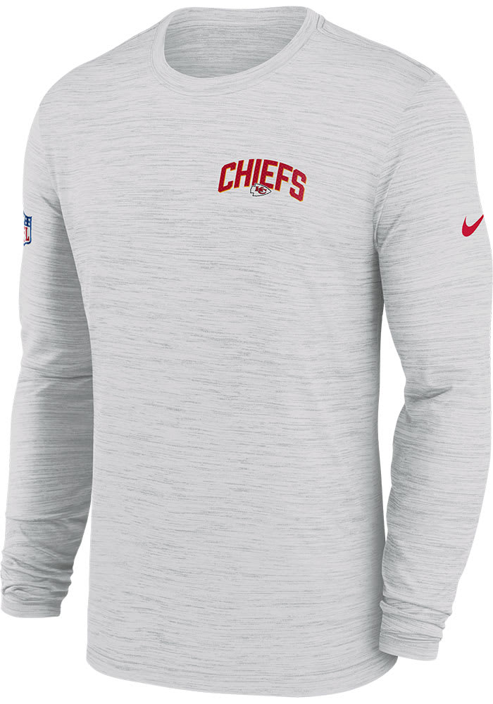 Nike Kansas City Chiefs White SIDELINE VELOCITY Long Sleeve T-Shirt