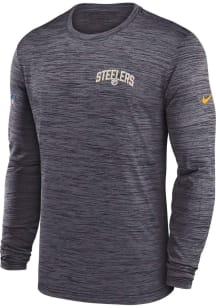 Nike Pittsburgh Steelers Charcoal SIDELINE VELOCITY Long Sleeve T-Shirt