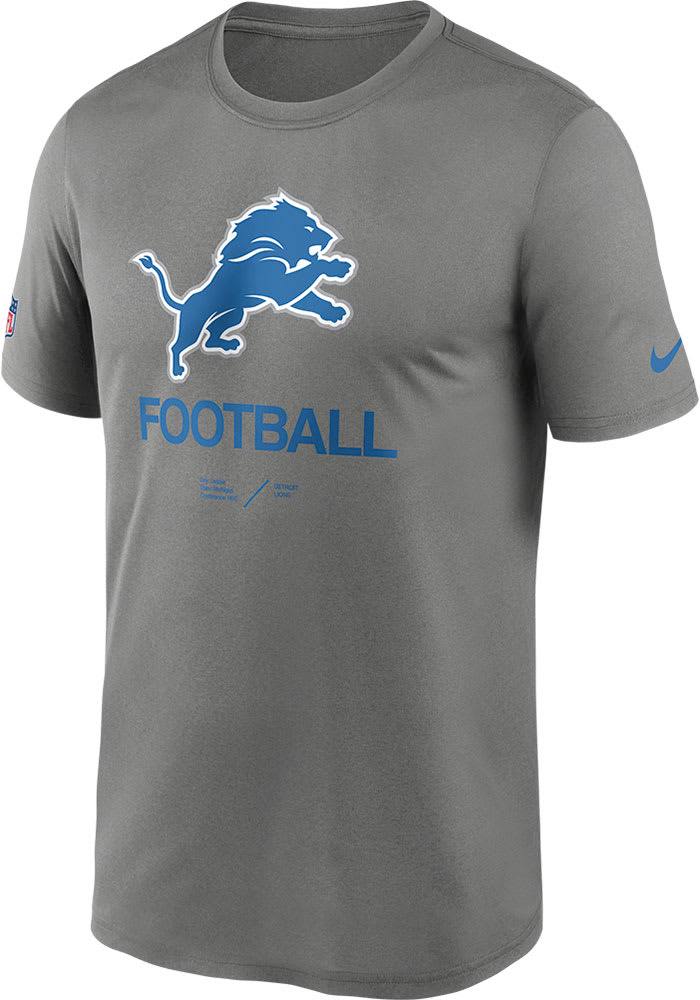 Nike Detroit Lions Grey SIDELINE LEGEND Short Sleeve T Shirt