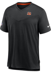 Nike Cincinnati Bengals Black SIDELINE UV COACH Short Sleeve T Shirt