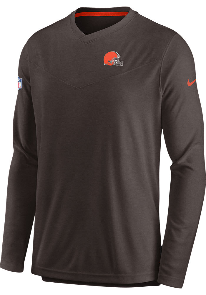 Nike Cleveland Browns Brown SIDELINE UV COACH Long Sleeve T-Shirt