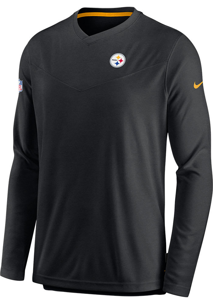 Nike Pittsburgh Steelers Black SIDELINE UV COACH Long Sleeve T-Shirt