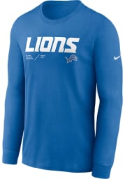 Nike Detroit Lions Blue SIDELINE TEAM ISSUE Long Sleeve T-Shirt