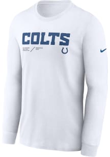 Nike Indianapolis Colts White SIDELINE TEAM ISSUE Long Sleeve T-Shirt