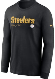 Nike Pittsburgh Steelers Black SIDELINE TEAM ISSUE Long Sleeve T-Shirt