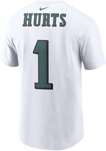 Jalen Hurts Philadelphia Eagles White Name Number Short Sleeve Player T Shirt