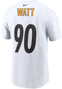 TJ Watt Pittsburgh Steelers White Name Number Short Sleeve Player T Shirt