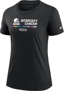 Nike Cleveland Browns Womens Black Crucial Catch Short Sleeve T-Shirt