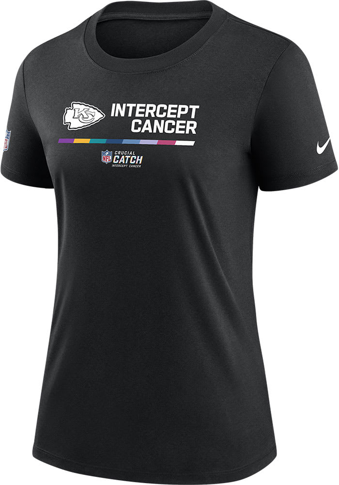 Nike Kansas City Chiefs Womens Black Crucial Catch Short Sleeve T-Shirt