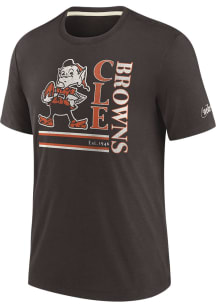 Nike Cleveland Browns Brown Rewind Team Shout Out Short Sleeve Fashion T Shirt