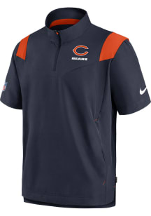 Nike Chicago Bears Mens Navy Blue COACH Short Sleeve Jacket