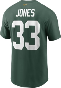 Aaron Jones Green Bay Packers Green NAME AND NUMBER Short Sleeve Player T Shirt
