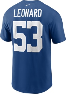 Shaquille Leonard Indianapolis Colts Blue NAME AND NUMBER Short Sleeve Player T Shirt