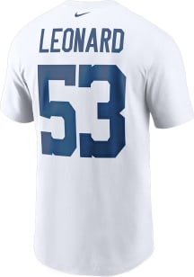 Shaquille Leonard Indianapolis Colts White NAME AND NUMBER Short Sleeve Player T Shirt