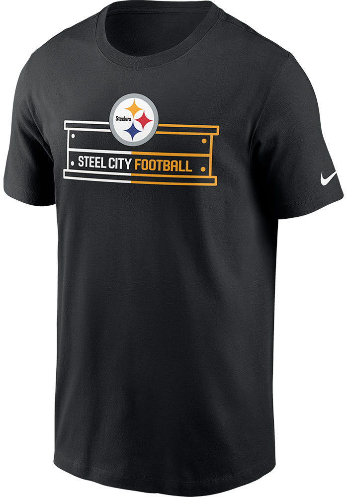 Nike Pittsburgh Steelers Black TEAM LOGO Short Sleeve T Shirt