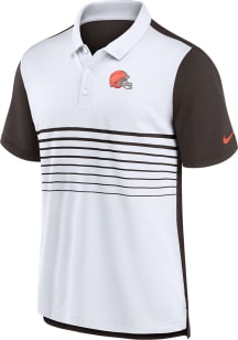 Nike Cleveland Browns Mens White DRI-FIT FASHION Short Sleeve Polo