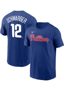 Kyle Schwarber Philadelphia Phillies Blue Name And Number Short Sleeve Player T Shirt