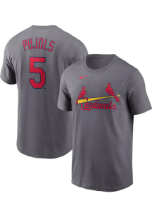 Albert Pujols St Louis Cardinals Charcoal Name And Number Short Sleeve Player T Shirt