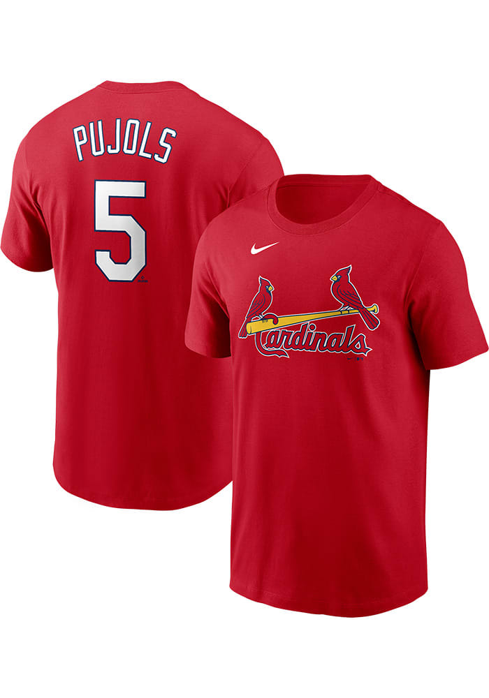 Albert Pujols St Louis Cardinals Red Name And Number Short Sleeve Player T Shirt