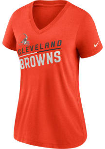 Nike Cleveland Browns Womens Orange Primetime Short Sleeve T-Shirt