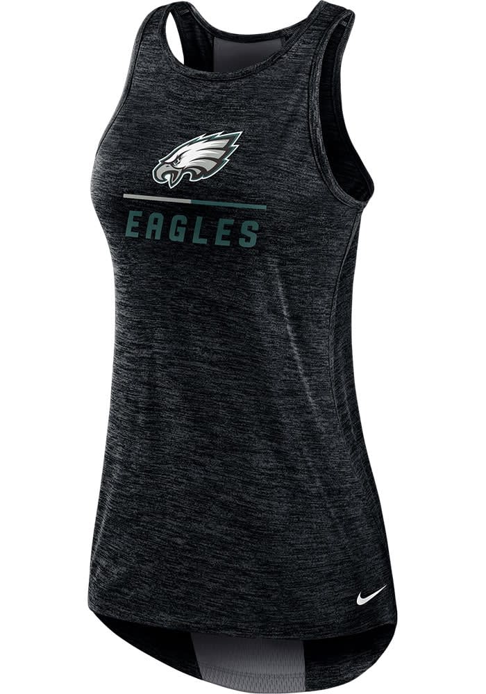 Philadelphia Eagles Nike Women's High Neck Performance Tank Top - Black