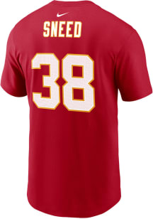 L'Jarius Sneed Kansas City Chiefs Red NAME AND NUMBER Short Sleeve Player T Shirt