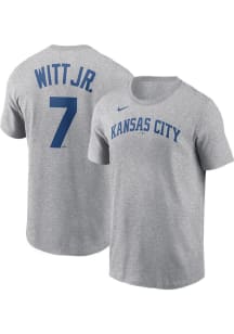 Bobby Witt Jr Kansas City Royals Charcoal Name And Number Short Sleeve Player T Shirt